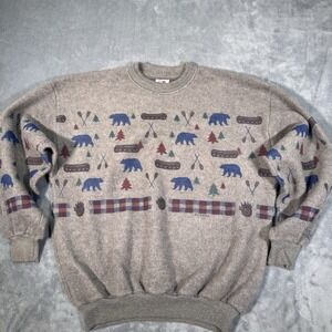 Vtg Art Unlimited Montana Sweatshirt XL Grouse Mountain Ski Lodge Whitefish USA